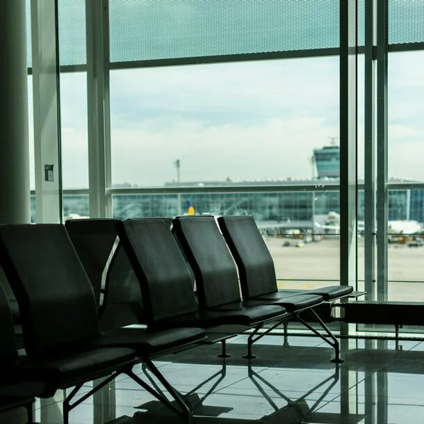 Sitze sind leer - wegen Flugausfall am Flughafen München
